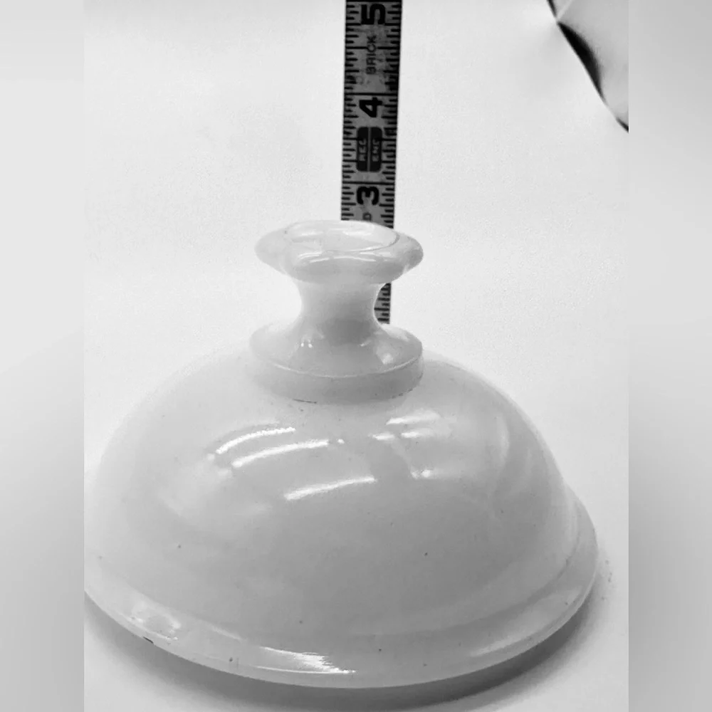 Milk Glass lid topper no base‎